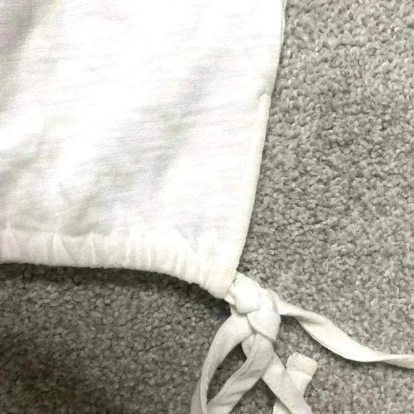 Lisa Todd Shirt Black and White Short Sleeves Cotton Drawstring Relaxed - Picture 9 of 9